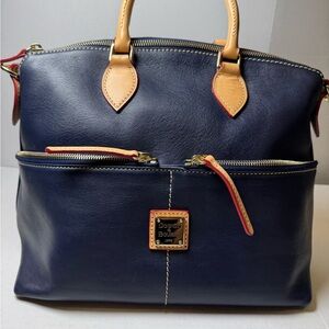 Dooney & Bourke Pebble Leather Pocket Satchel Change Purse & Protective Cover